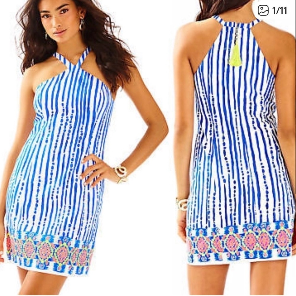 Nwt Lilly Pulitzer Iveigh Shift Blue Crush Bay Stripe size 4